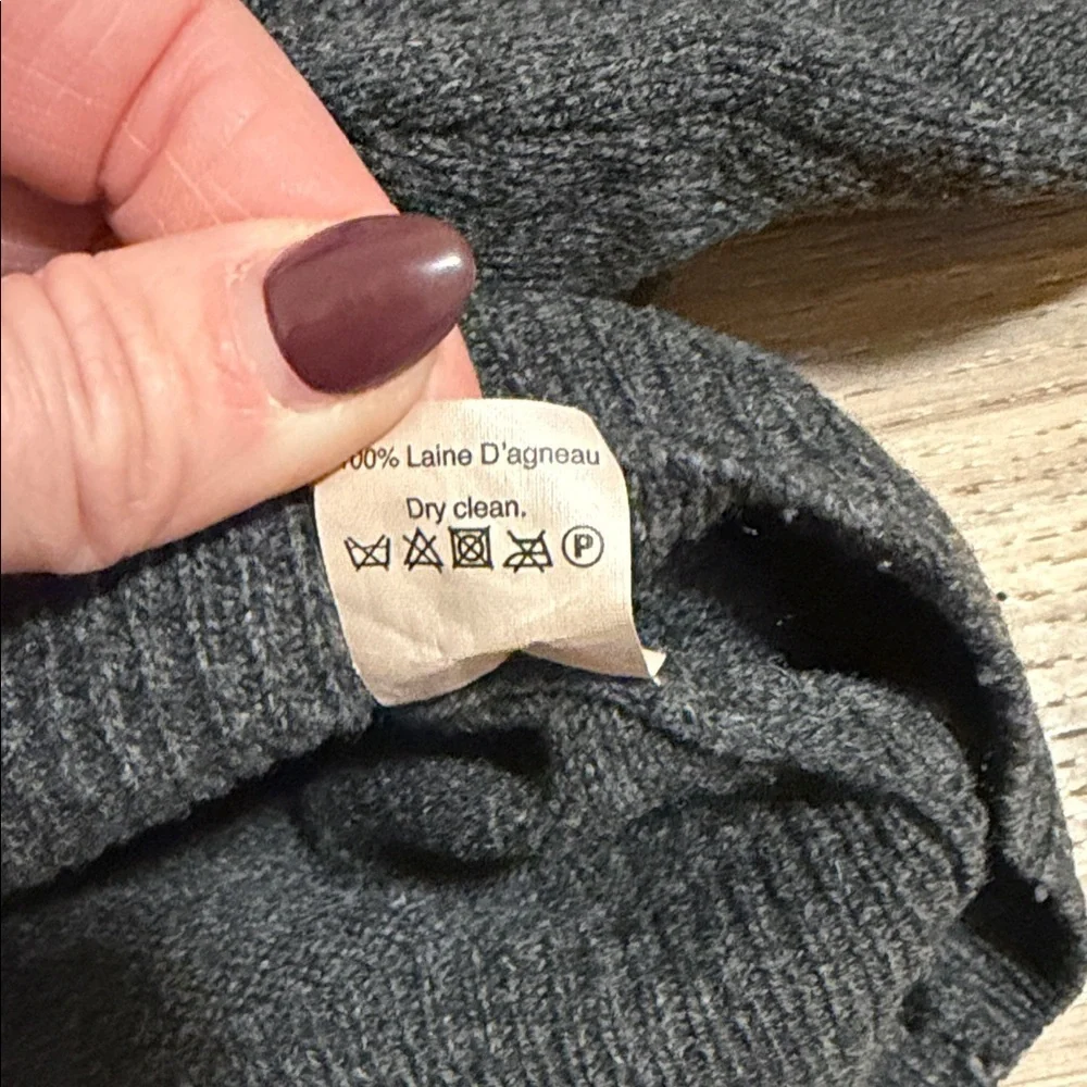 J. Crew 100% Lambswool Sweater Dark Gray Women’s Sz. S Crew Neck L/S Cozy